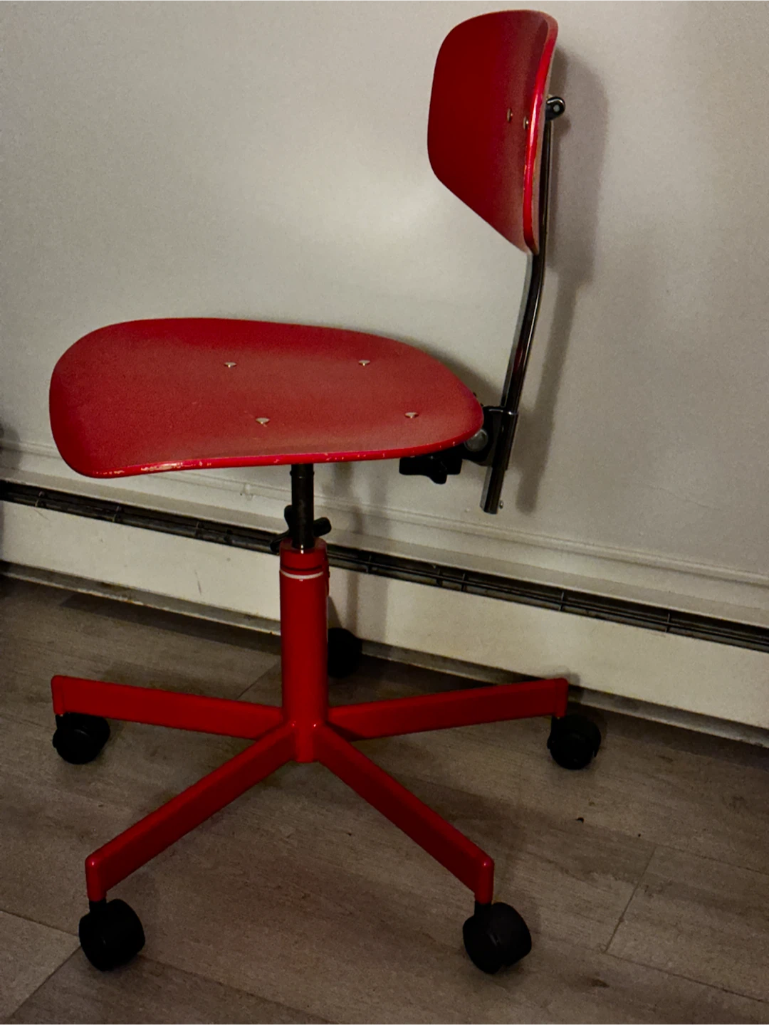 Vintage Danish Red Kevi Desk Chair - 5 Leg