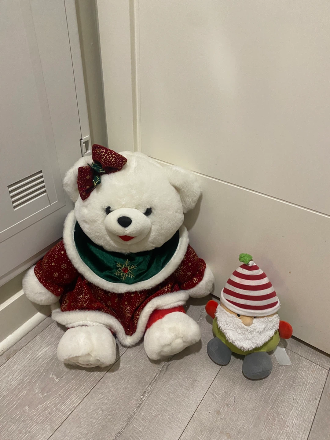 Holiday Plush Set: Christmas Bear and Gnome