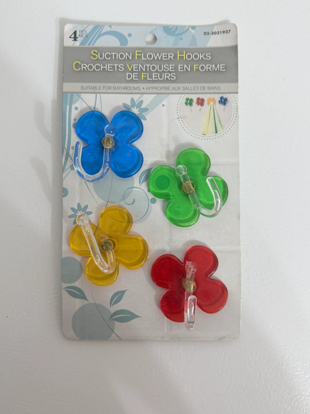 4 Pack Flower Suction Hooks