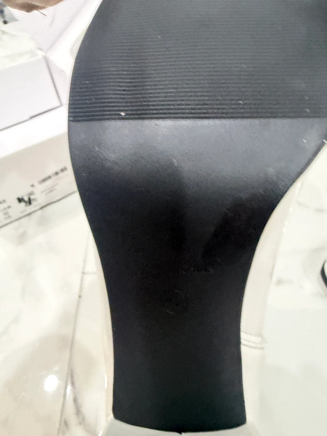 White Patent Block Heel Knee-High Boots - photo 3