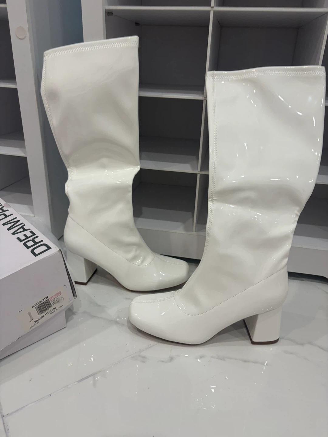 Dream Pairs White Patent Boots