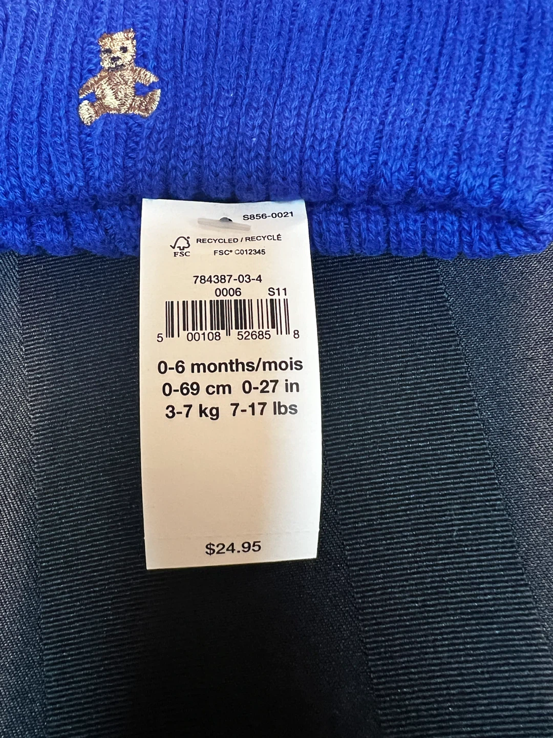 NEW Baby Gap Bear Ribbed Beanie - Blue - photo 3
