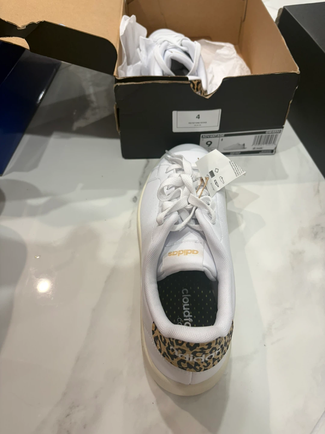 Adidas Advantage Sneakers White Leopard Print - photo 2