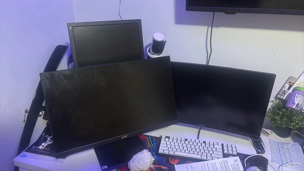 Three ASUS Computer Monitors