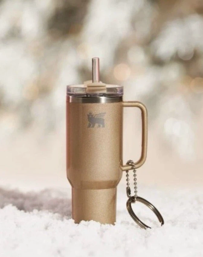 BNIB! Stanley Gold Mini Tumbler Ornament Keychain Bag Charm - photo 3