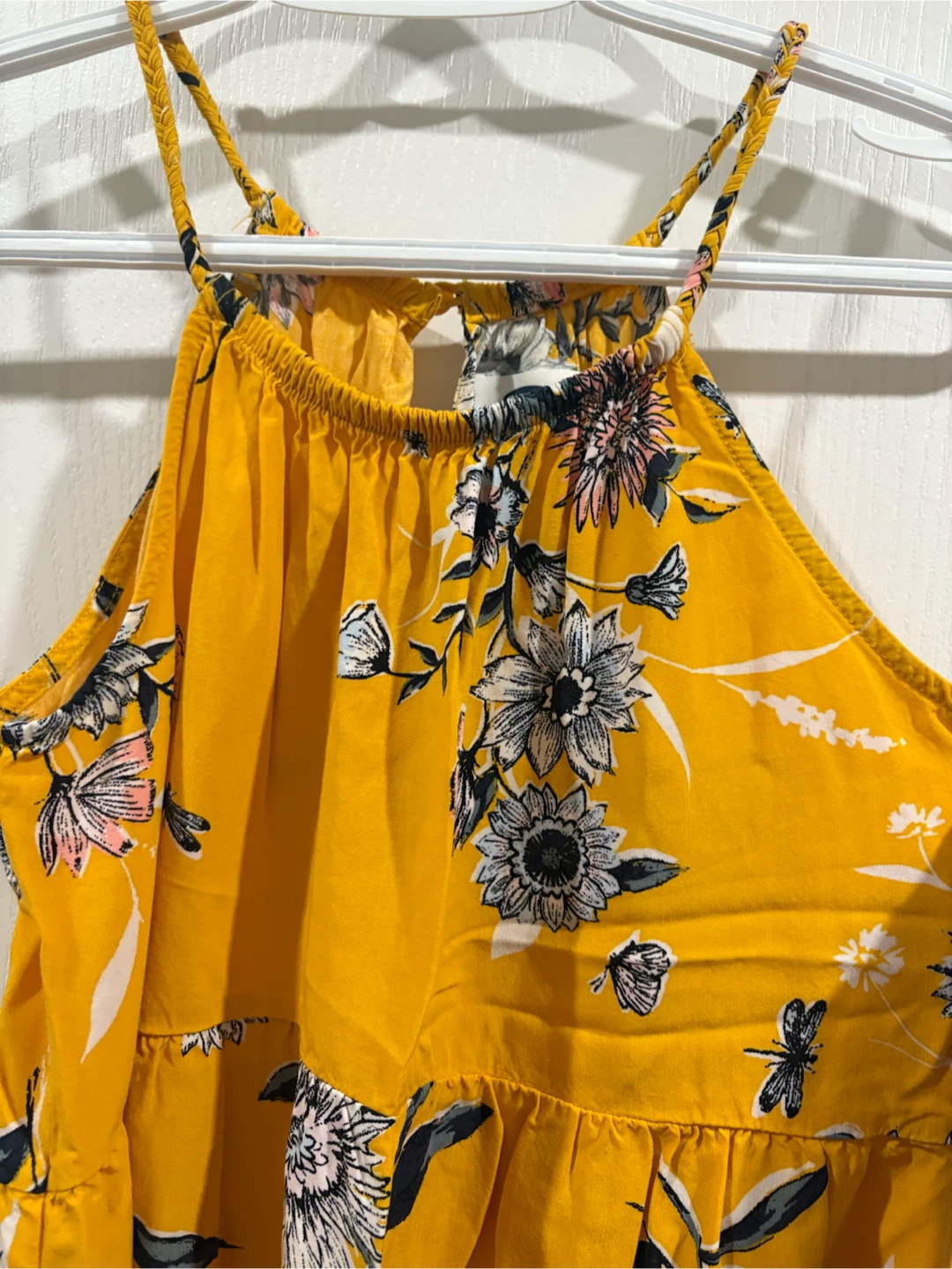 Old Navy Yellow Floral Halter Dress Girls fits M - photo 3