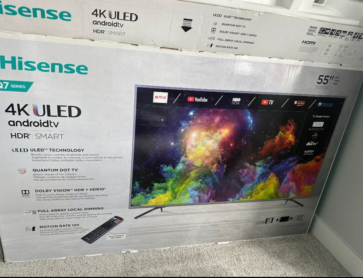 Like new Hisense 55-Inch Q7 Series 4K ULED ANDROID Smart TV - photo 2