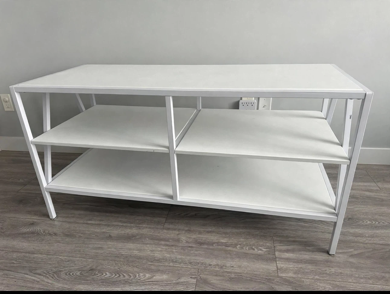 Modern White Metal Frame TV Stand / Media Console - photo 4