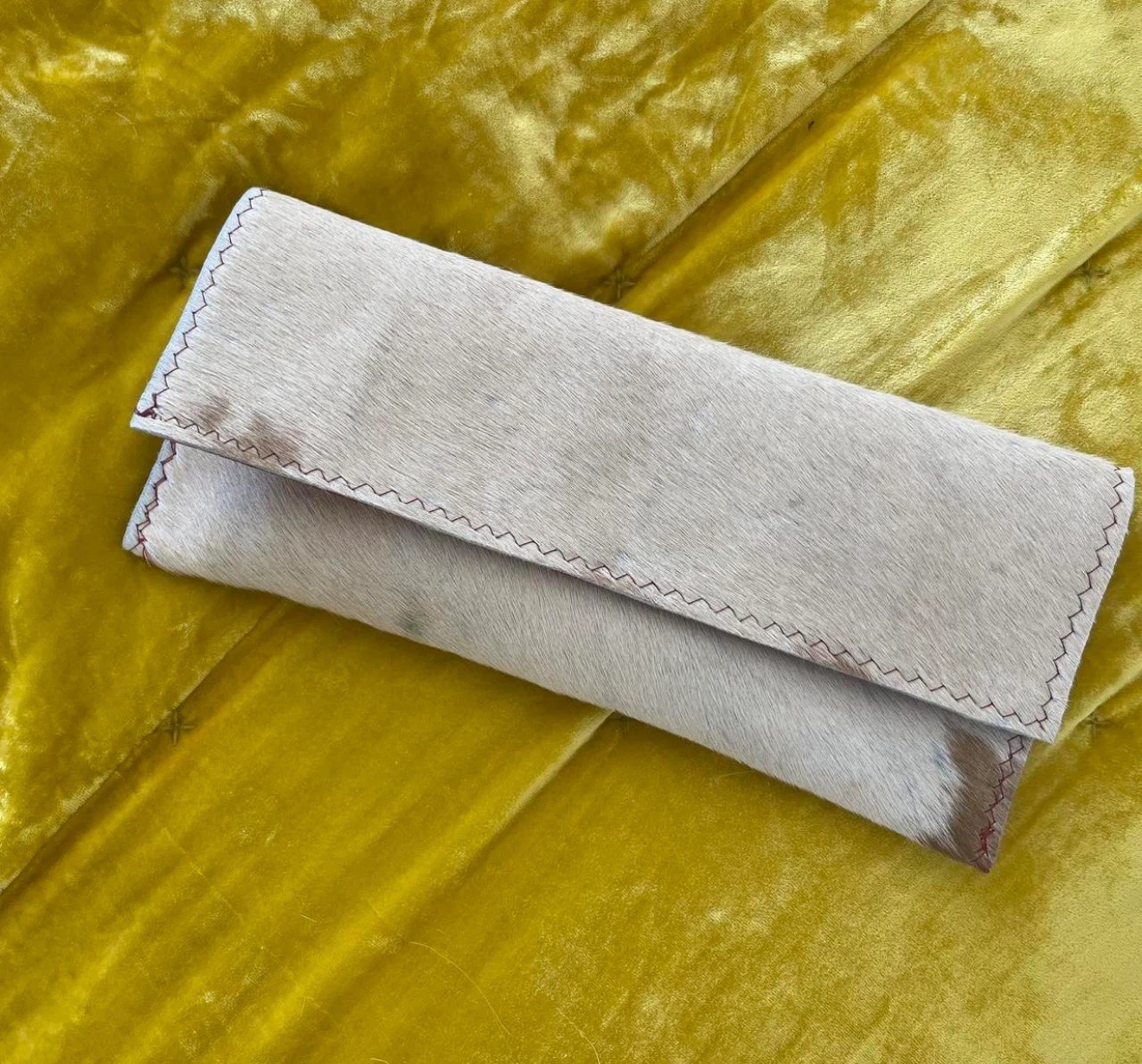 Cowhide handmade clutch