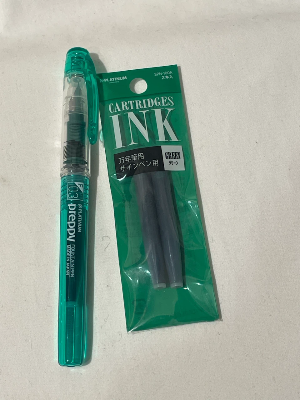 Platinum Preppy Fountain Pen with Green Ink