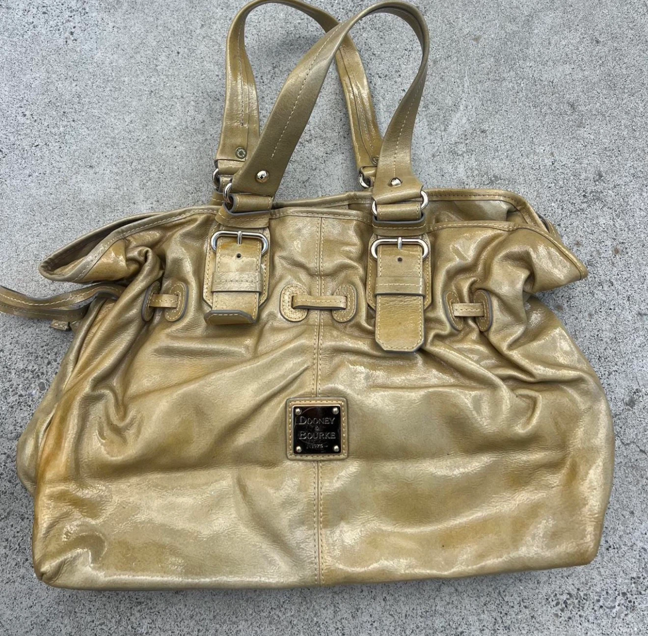 Dooney & Bourke Gold Patent Leather Handbag