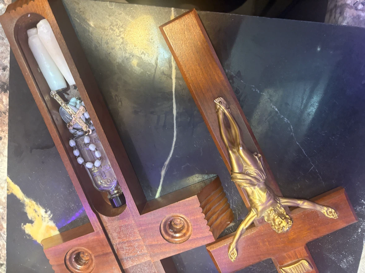 Wooden Crucifix with Hidden Storage