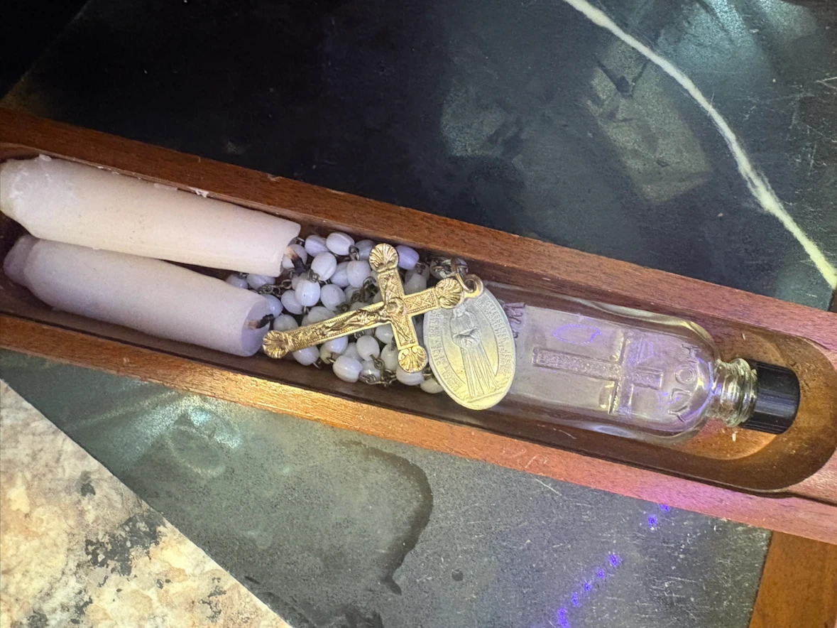 Wooden Crucifix with Hidden Storage - photo 2