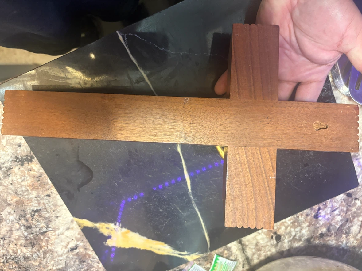 Wooden Crucifix with Hidden Storage - photo 3