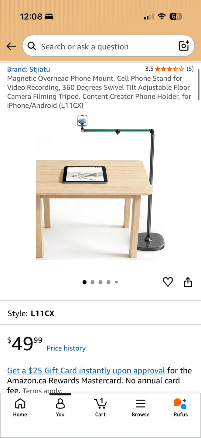 Stjiatu Magnetic Overhead Phone Mount