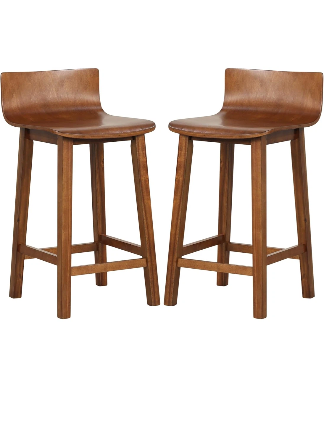 Set of Two Wooden Bar Stools