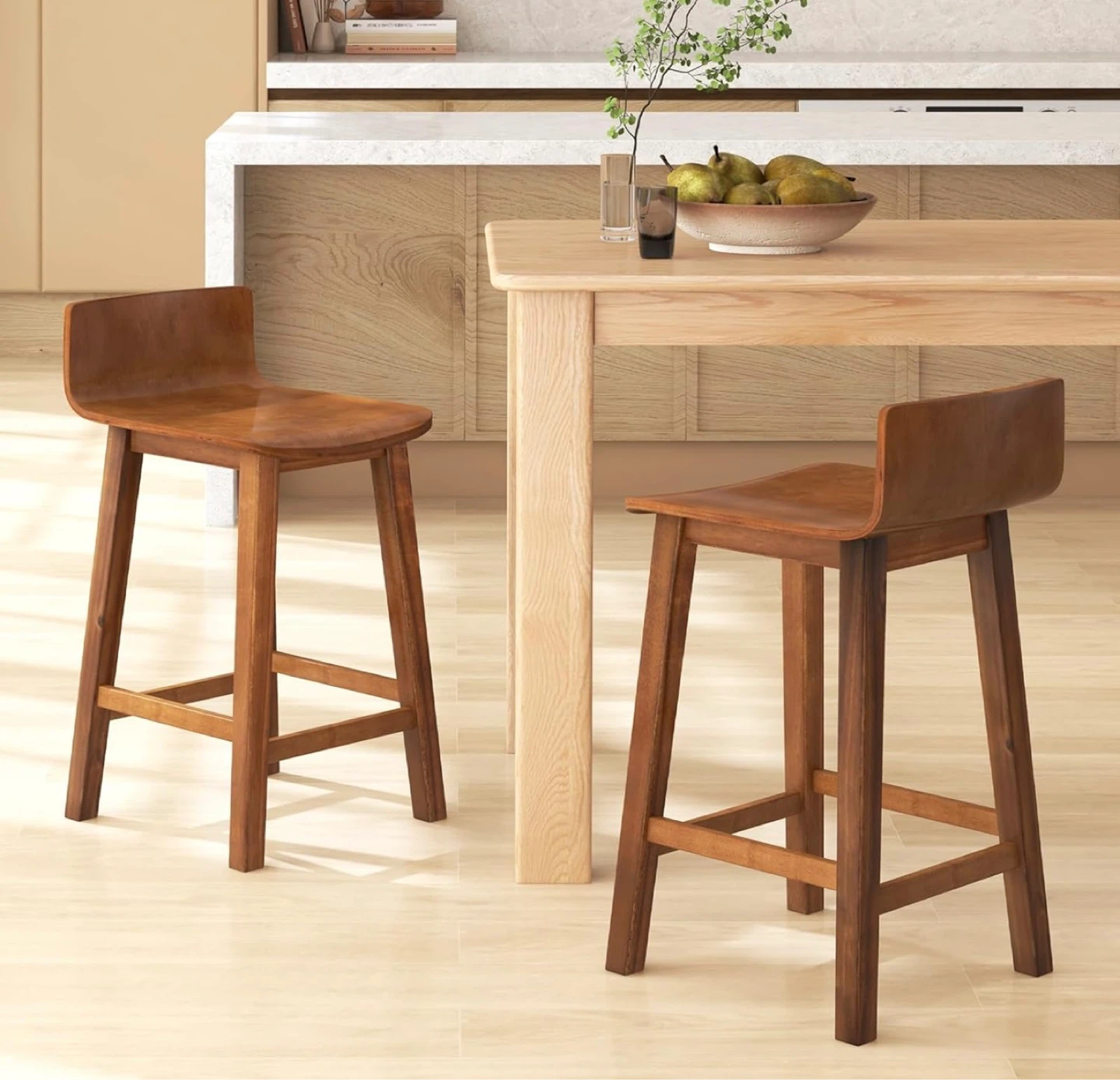 Set of Two Wooden Bar Stools - photo 4