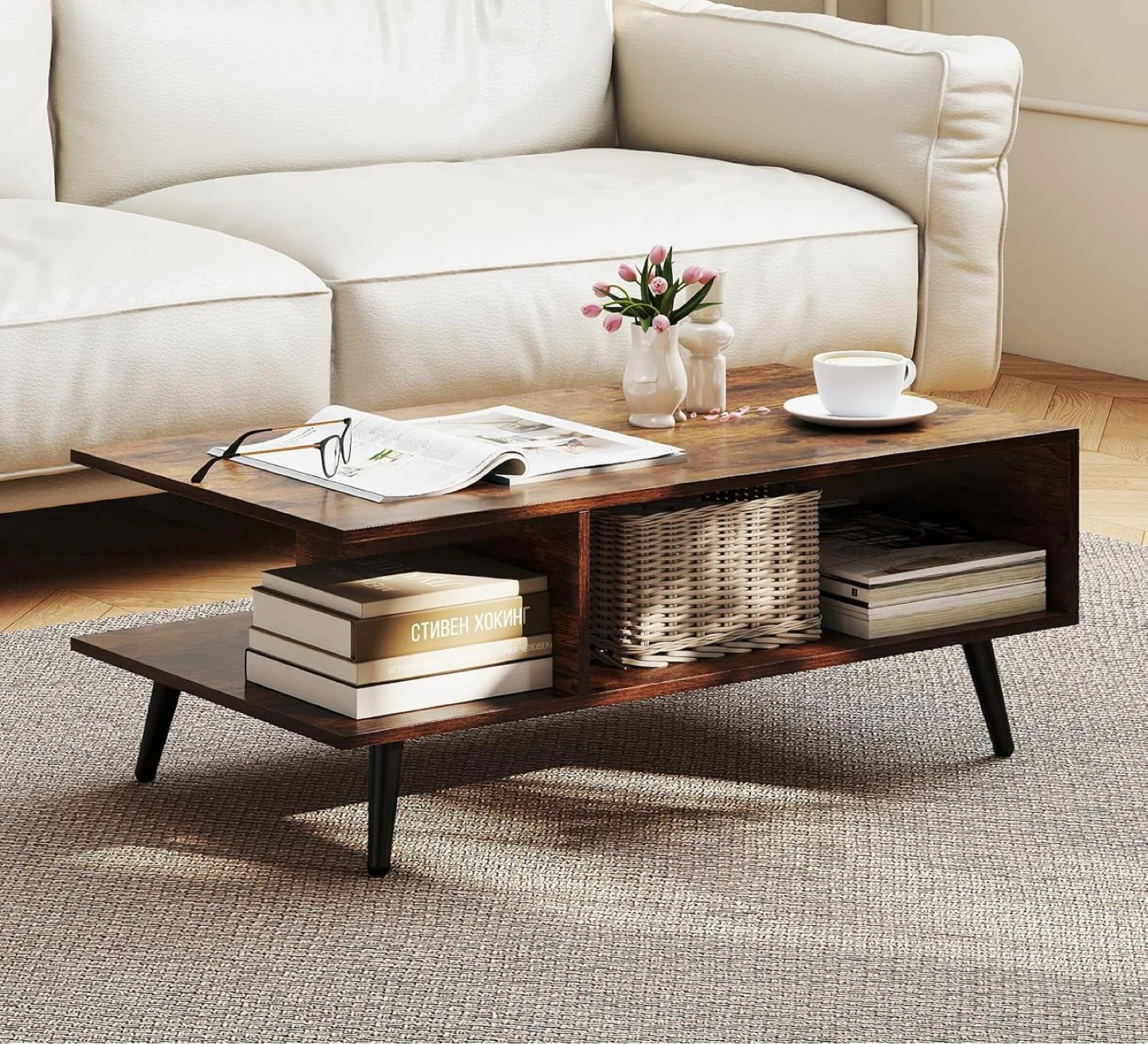 Rustic brown coffee table - photo 2
