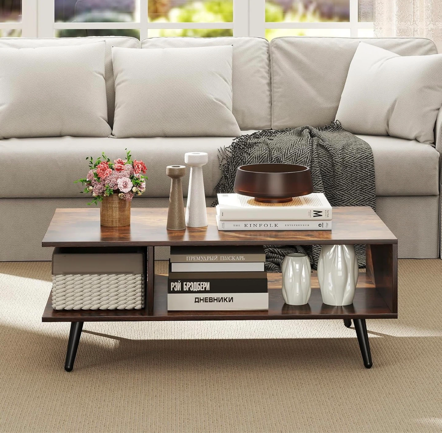 Rustic brown coffee table - photo 5