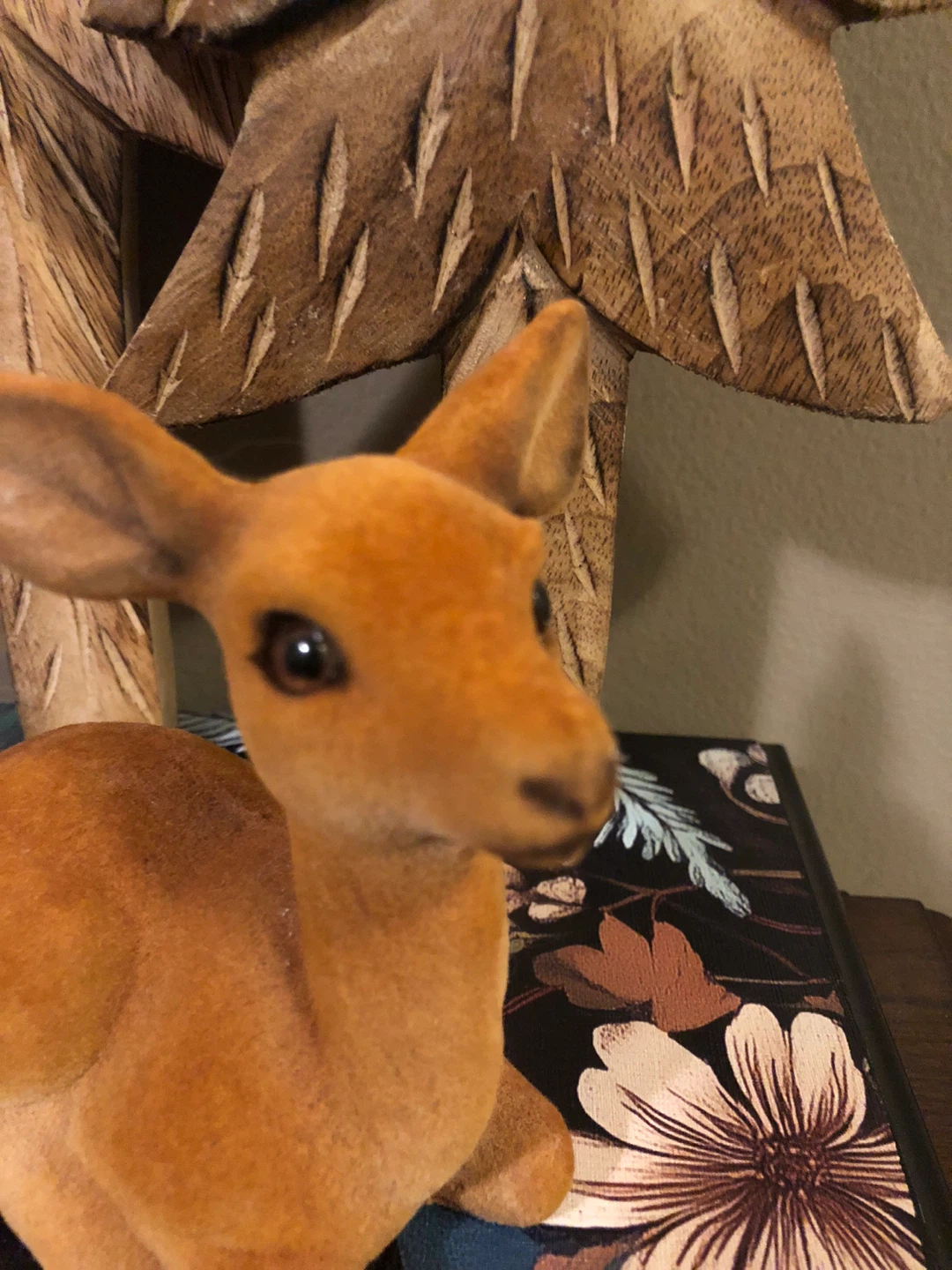Rustic Velvet Deer & Wooden Trees Decor - photo 2