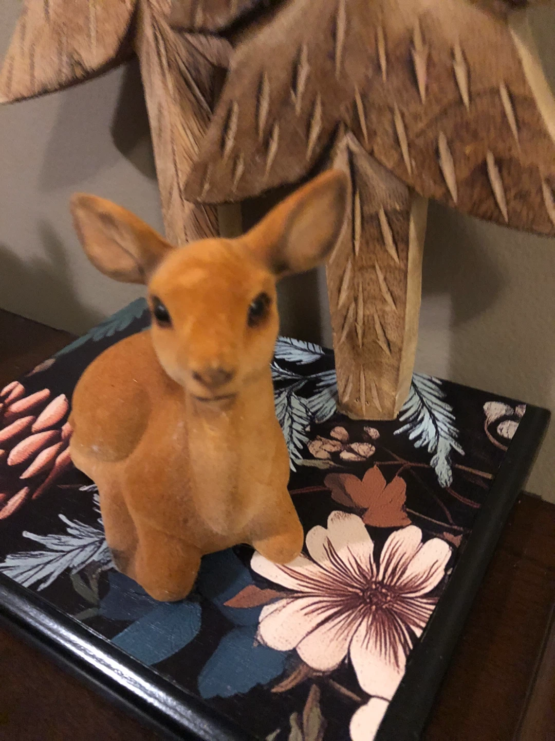 Rustic Velvet Deer & Wooden Trees Decor - photo 3