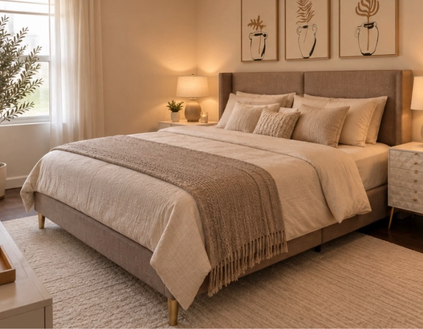 King Size Upholstered Bed Frame