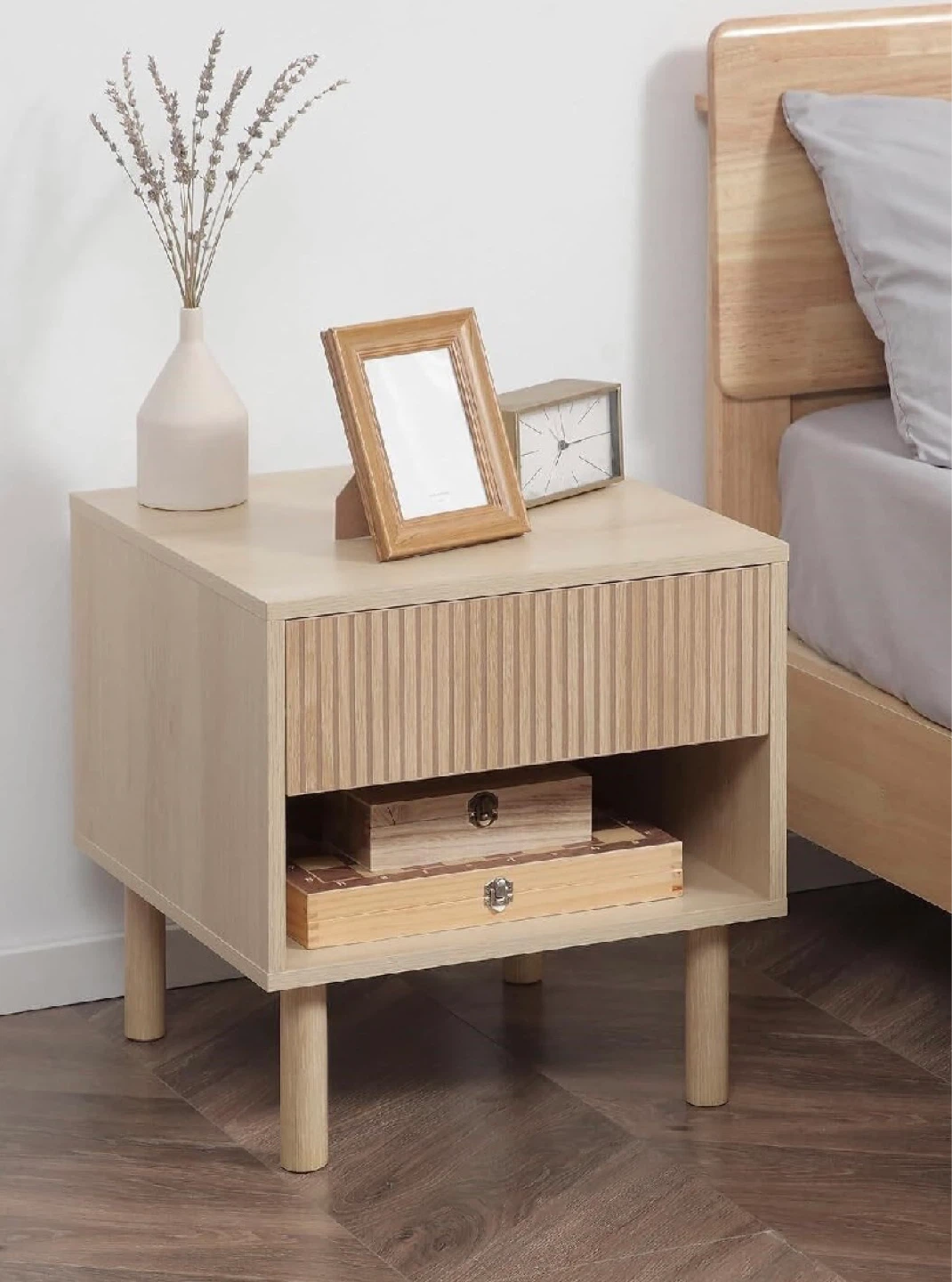 Modern Light Oak Nightstand