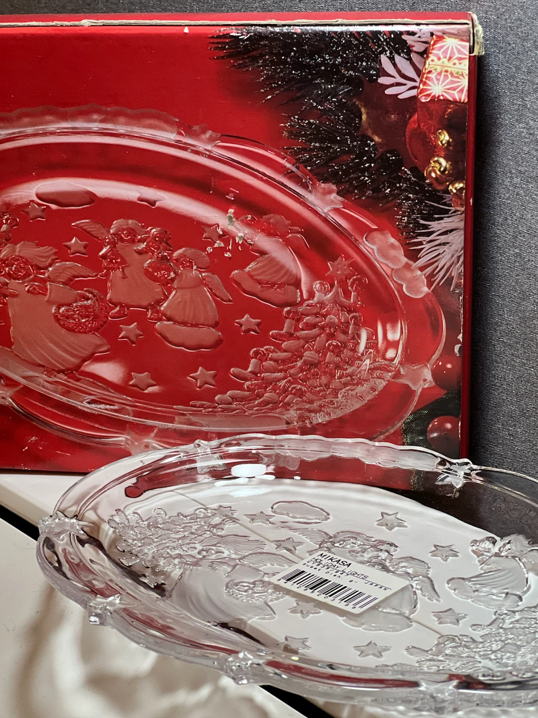 Mikasa "Holiday Lights" 9" Glass / Christmas Candy Plate (NIB)