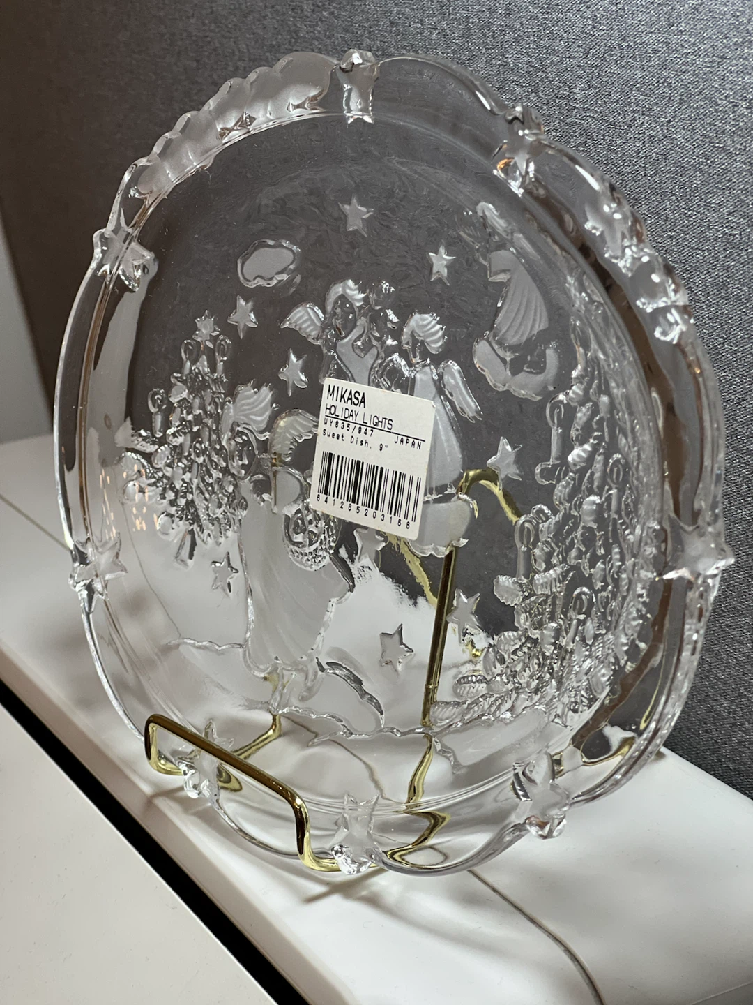 Mikasa "Holiday Lights" 9" Glass / Christmas Candy Plate (NIB) - photo 3