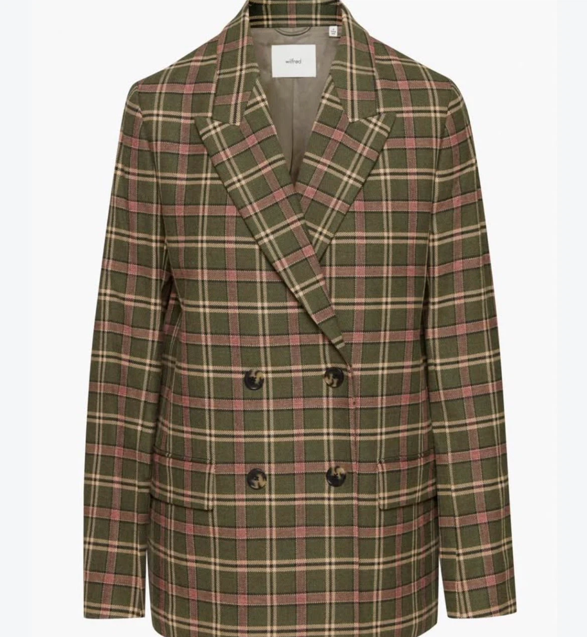 Wilfred Plaid Double-Breasted Blazer