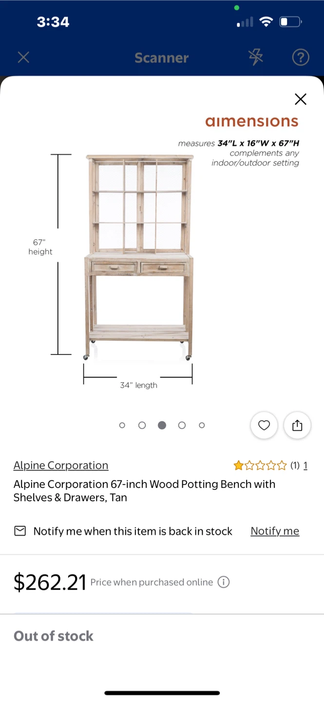 Alpine Corporation Wood Potting Bench - photo 3