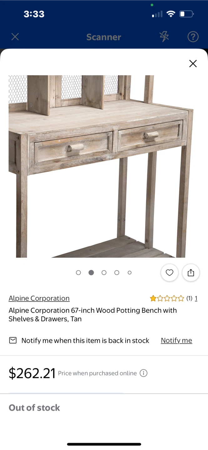 Alpine Corporation Wood Potting Bench - photo 5