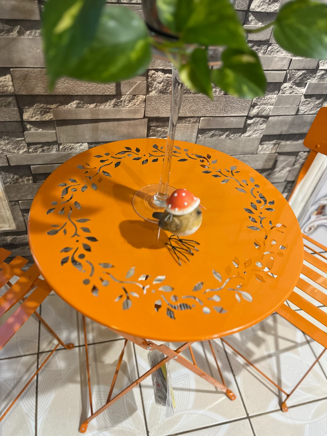 Alpine Corporation Orange Metal Bistro Set - photo 2
