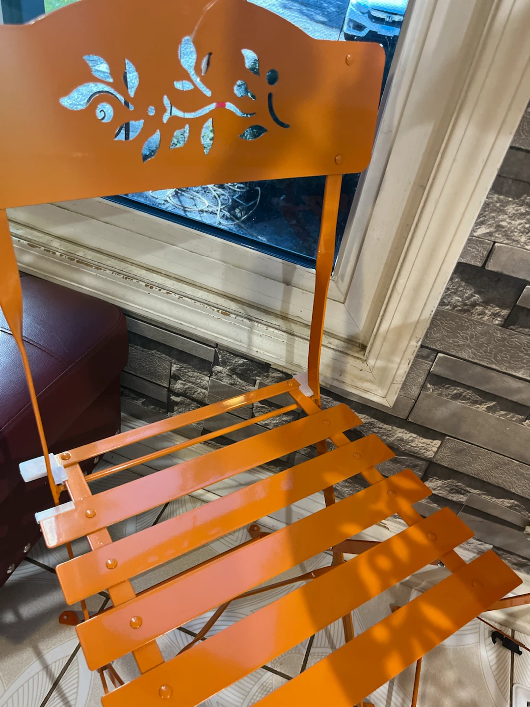 Alpine Corporation Orange Metal Bistro Set - photo 3
