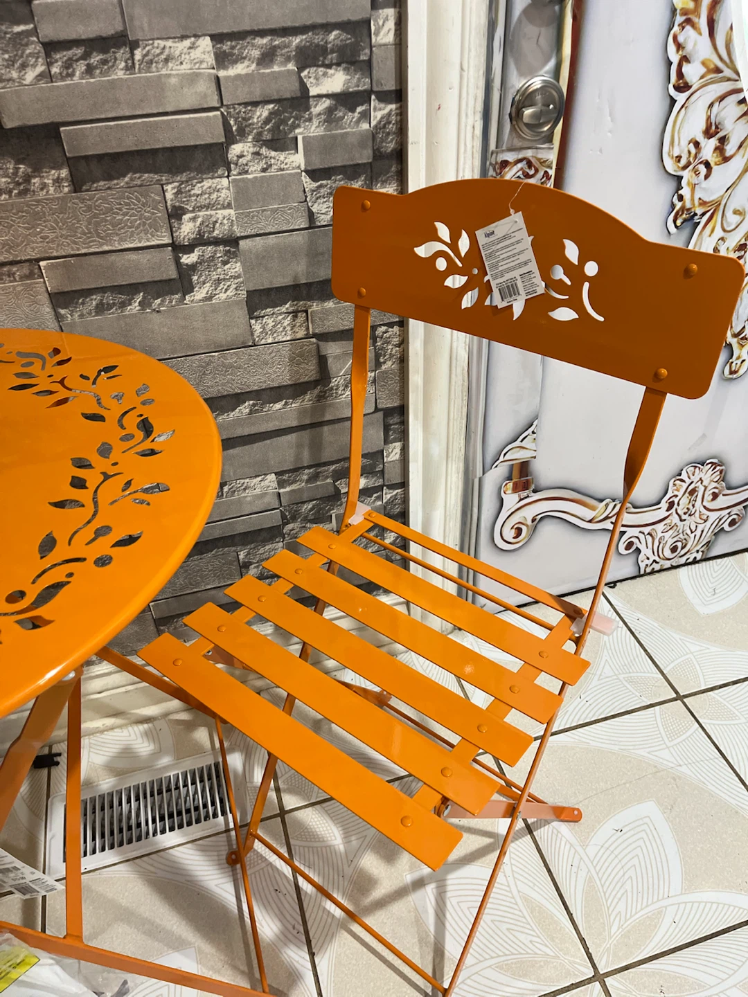 Alpine Corporation Orange Metal Bistro Set - photo 4