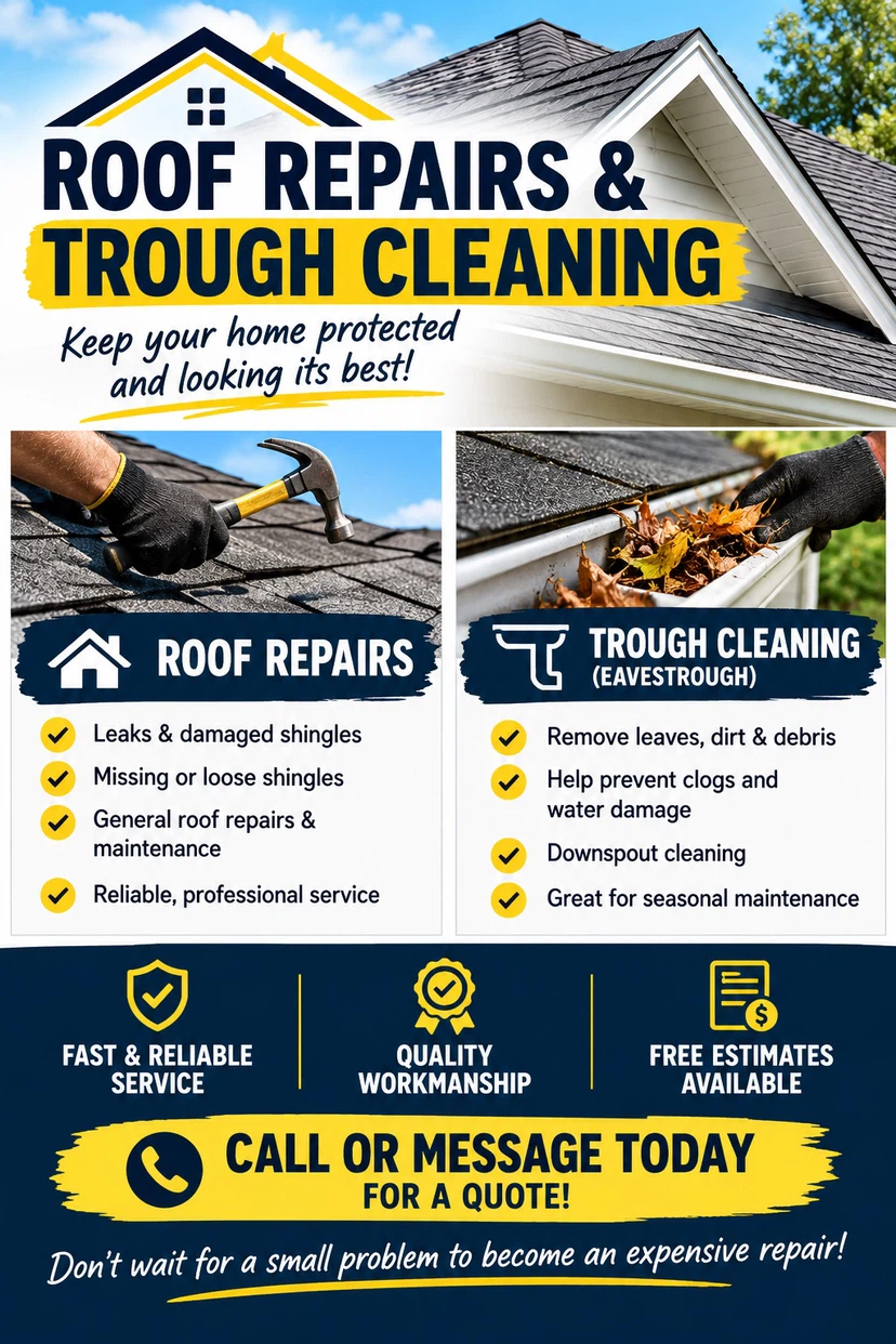 Roof repairs and Trough cleaning!