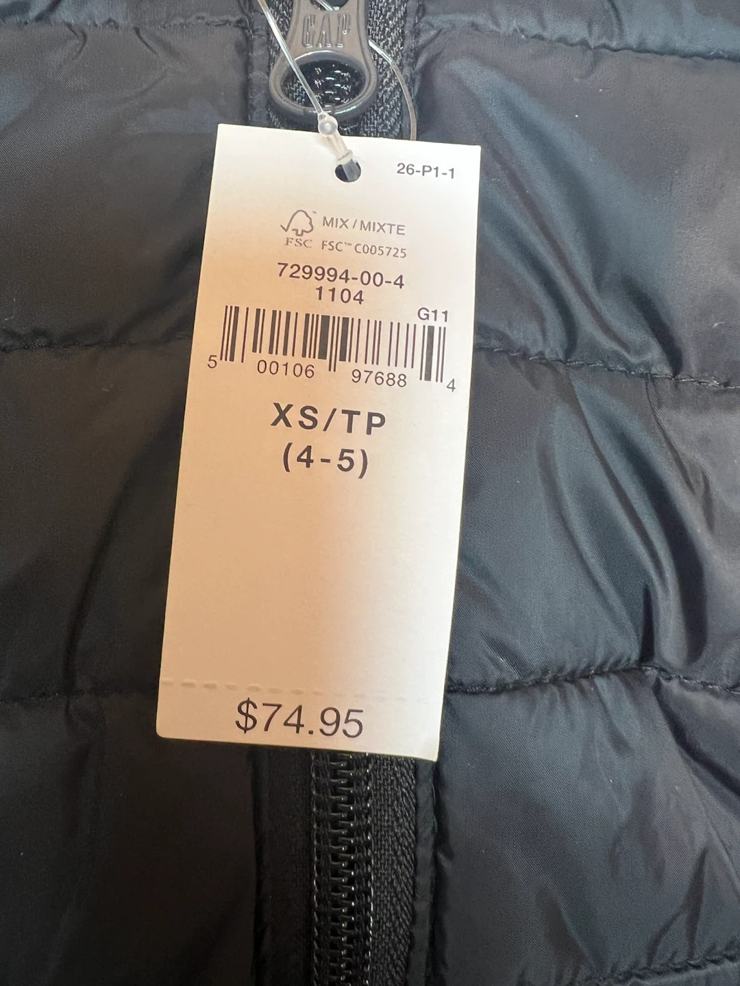 NEW Gap Kids Black Puffer Vest - photo 4