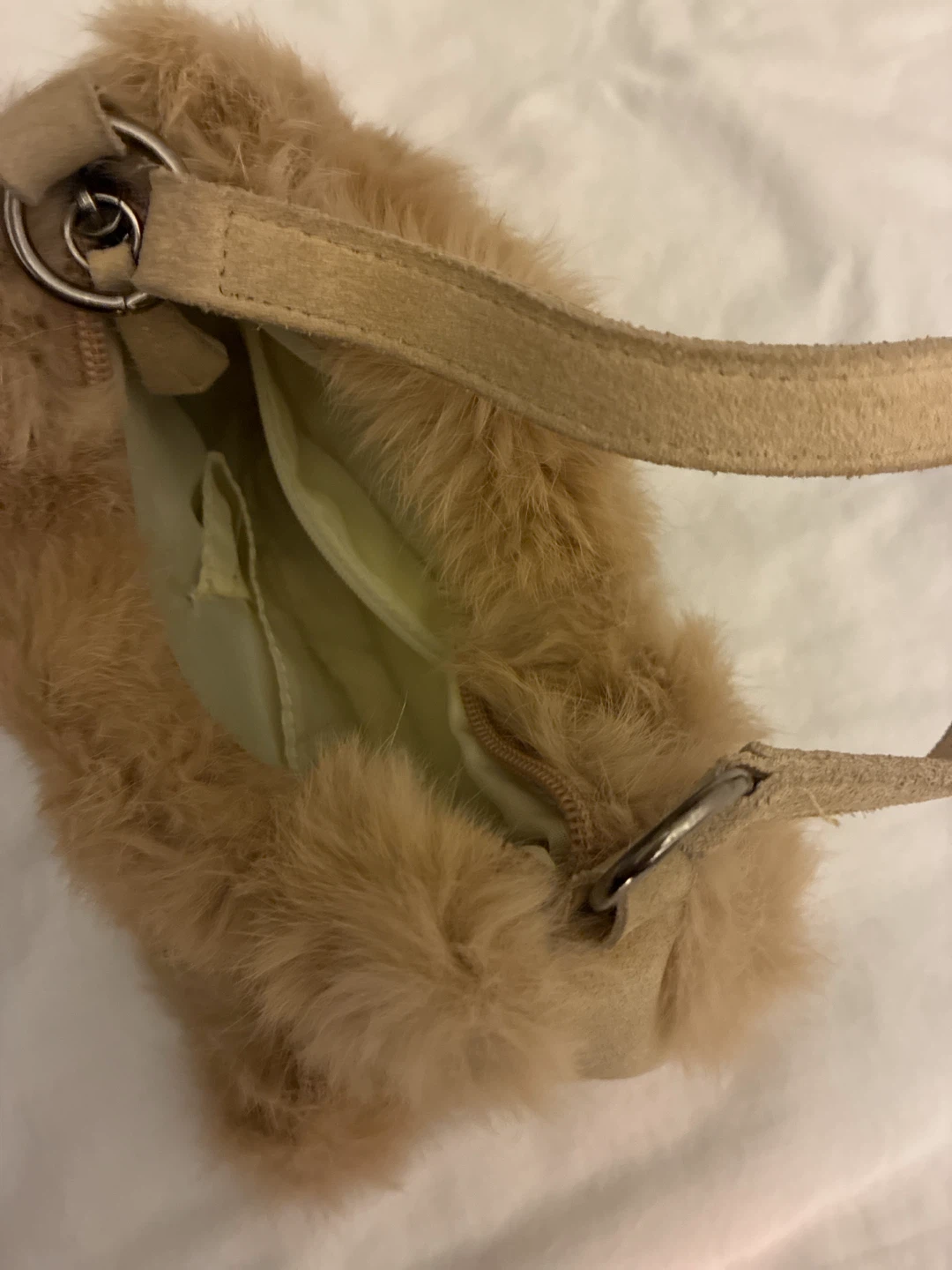 Beige Faux Fur Shoulder Bag - photo 2