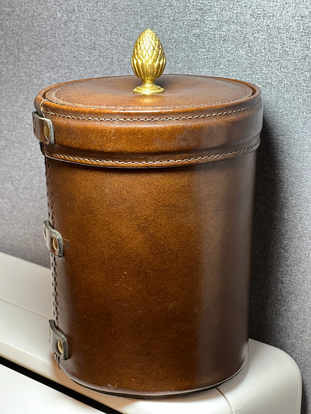 Heirloom Leather Cigar Tobacco Humidor Jar Glass Liner - photo 2