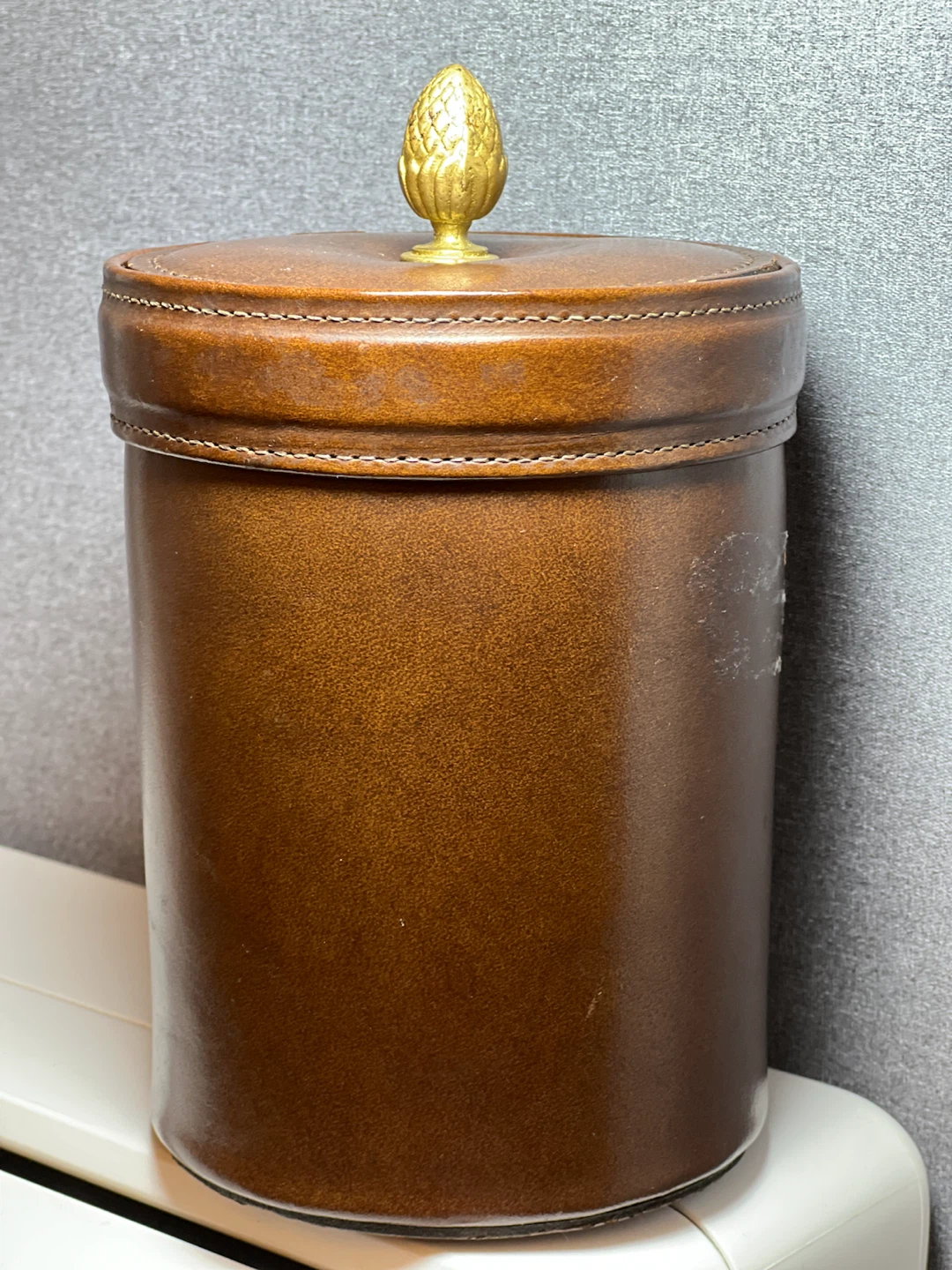 Heirloom Leather Cigar Tobacco Humidor Jar Glass Liner - photo 3