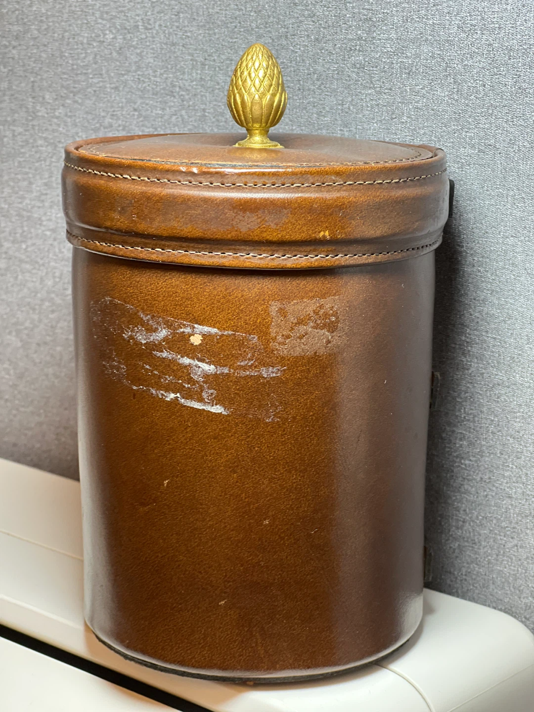 Heirloom Leather Cigar Tobacco Humidor Jar Glass Liner - photo 4