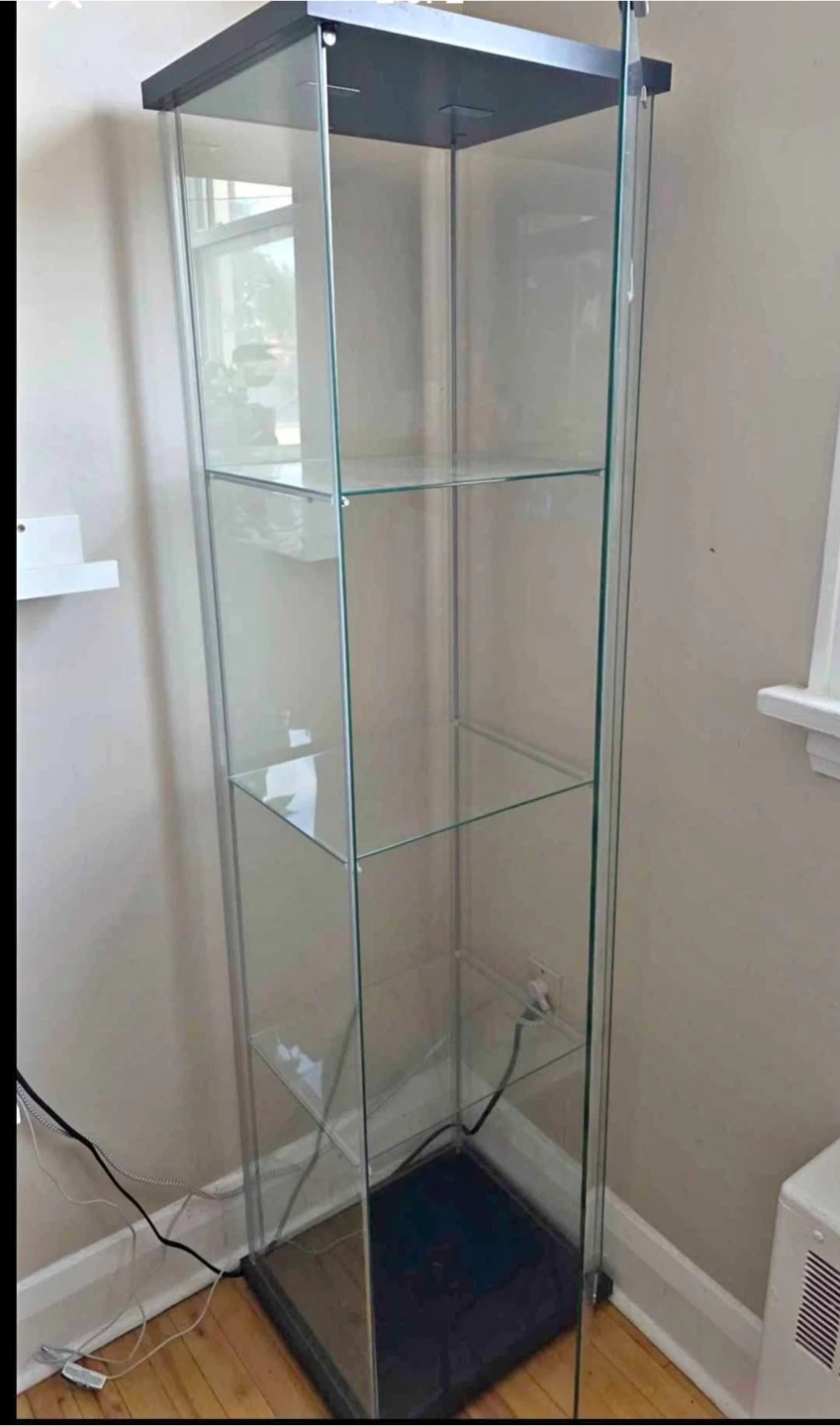 IKEA Detolf Glass Display Cabinet Black