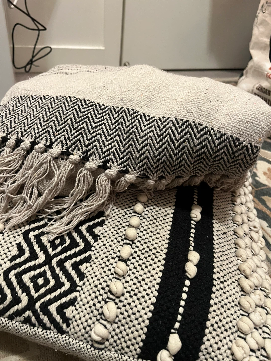 Textured Throw Blanket and Cushion - photo 2