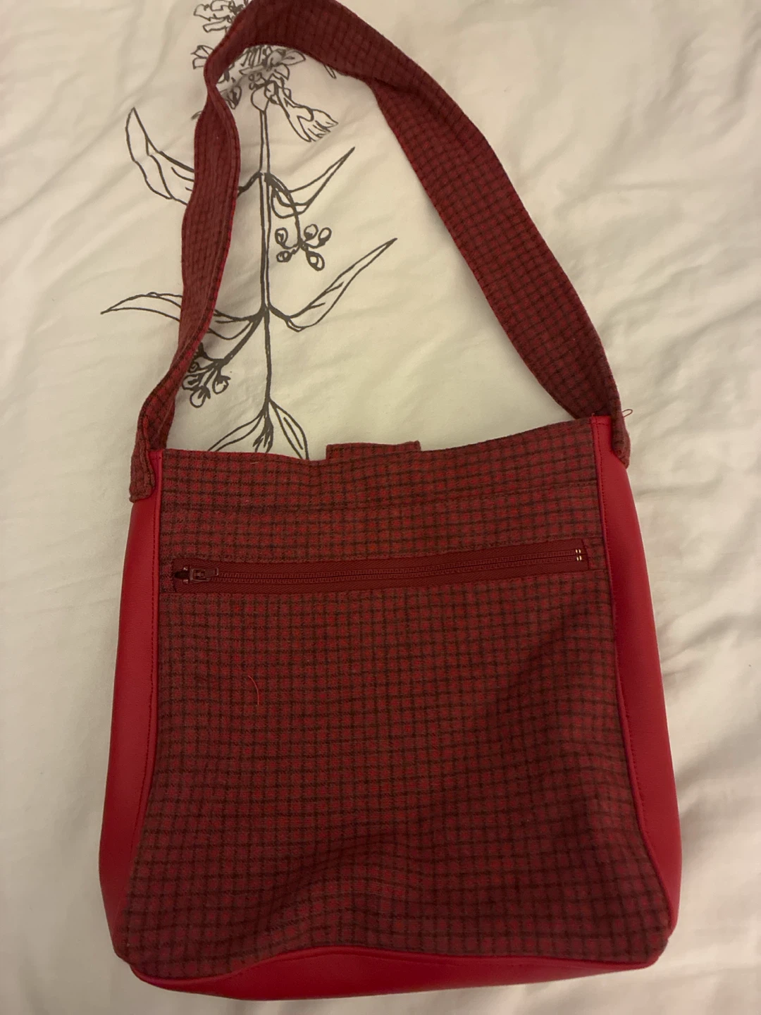 Red Plaid Shoulder Bag - photo 2