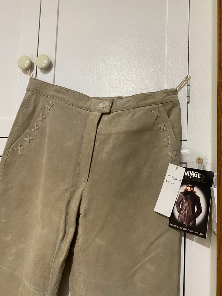 Nuage Suede Leather Pants Size 16 - photo 3