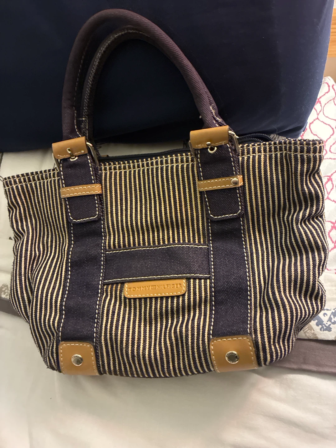 Tommy Hilfiger Striped Denim Handbag - photo 3