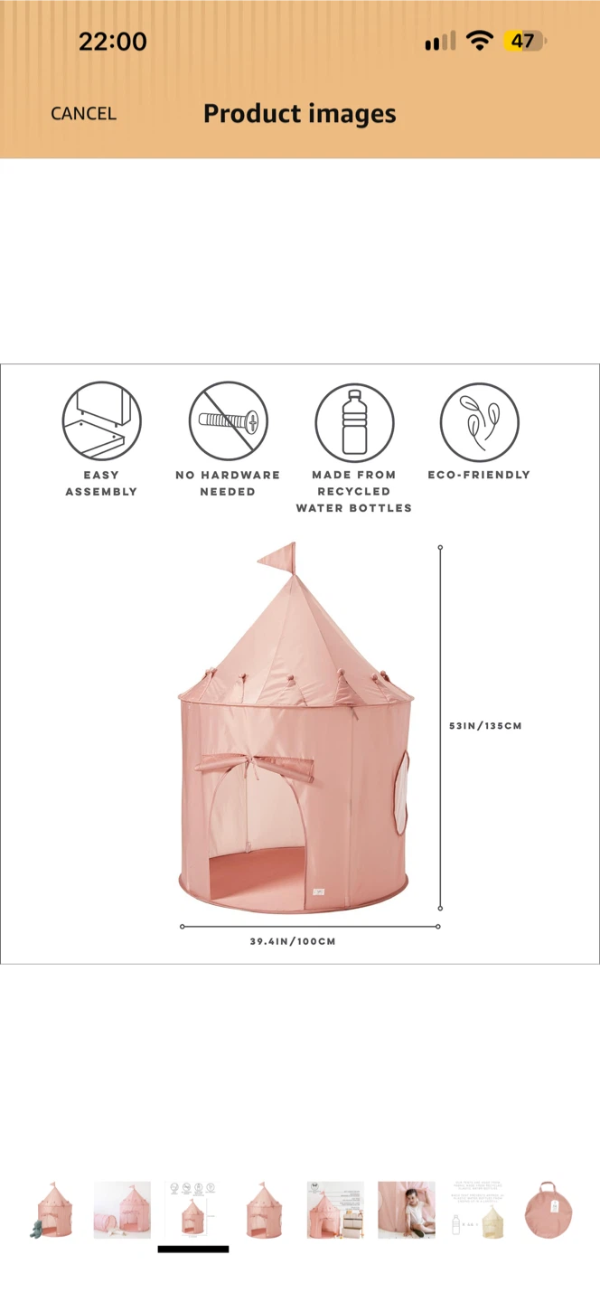 Childrens Play Tent - Pink