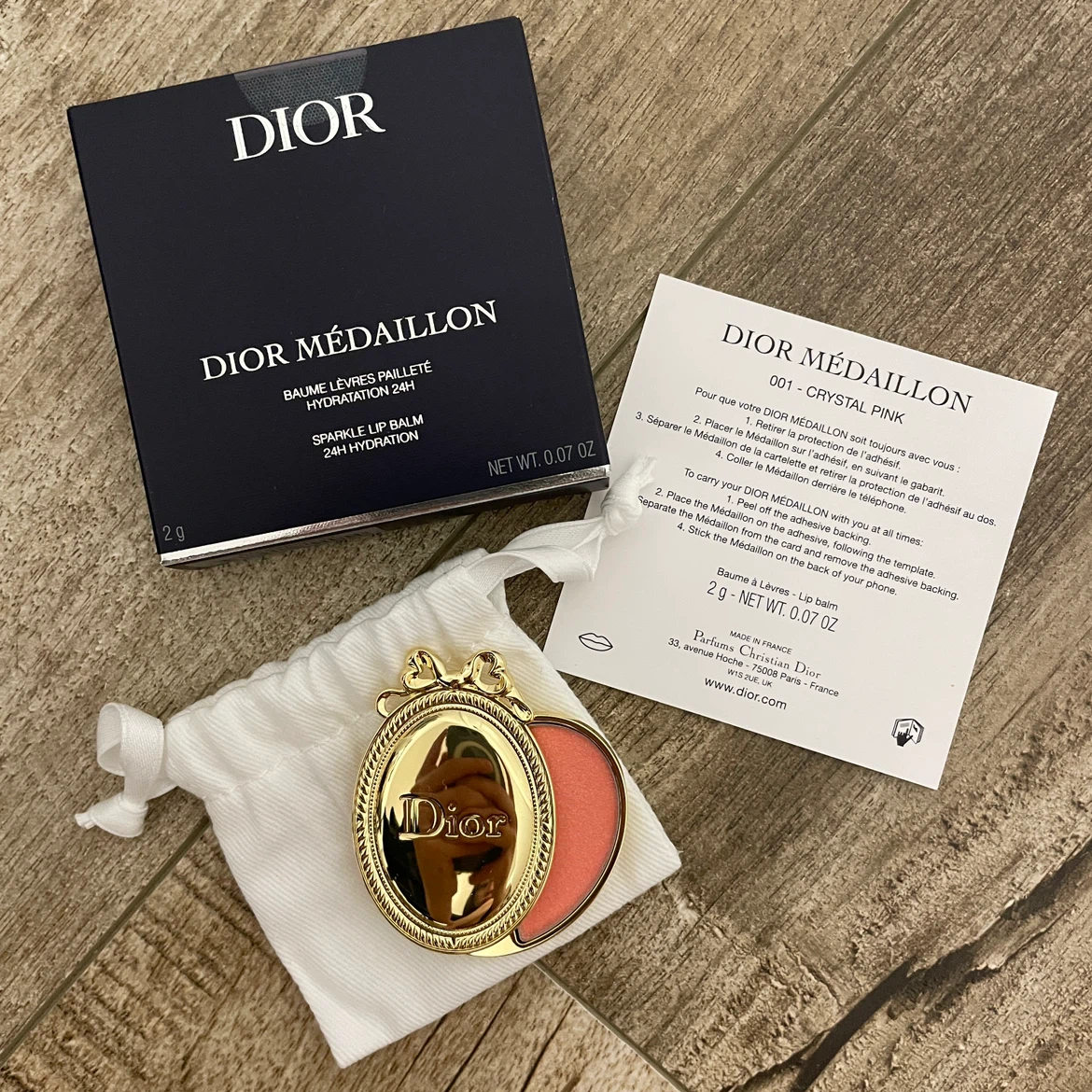 BRAND NEW 🥕 Dior Médaillon Glitter Lip Balm (001 Crystal Pink) - photo 4