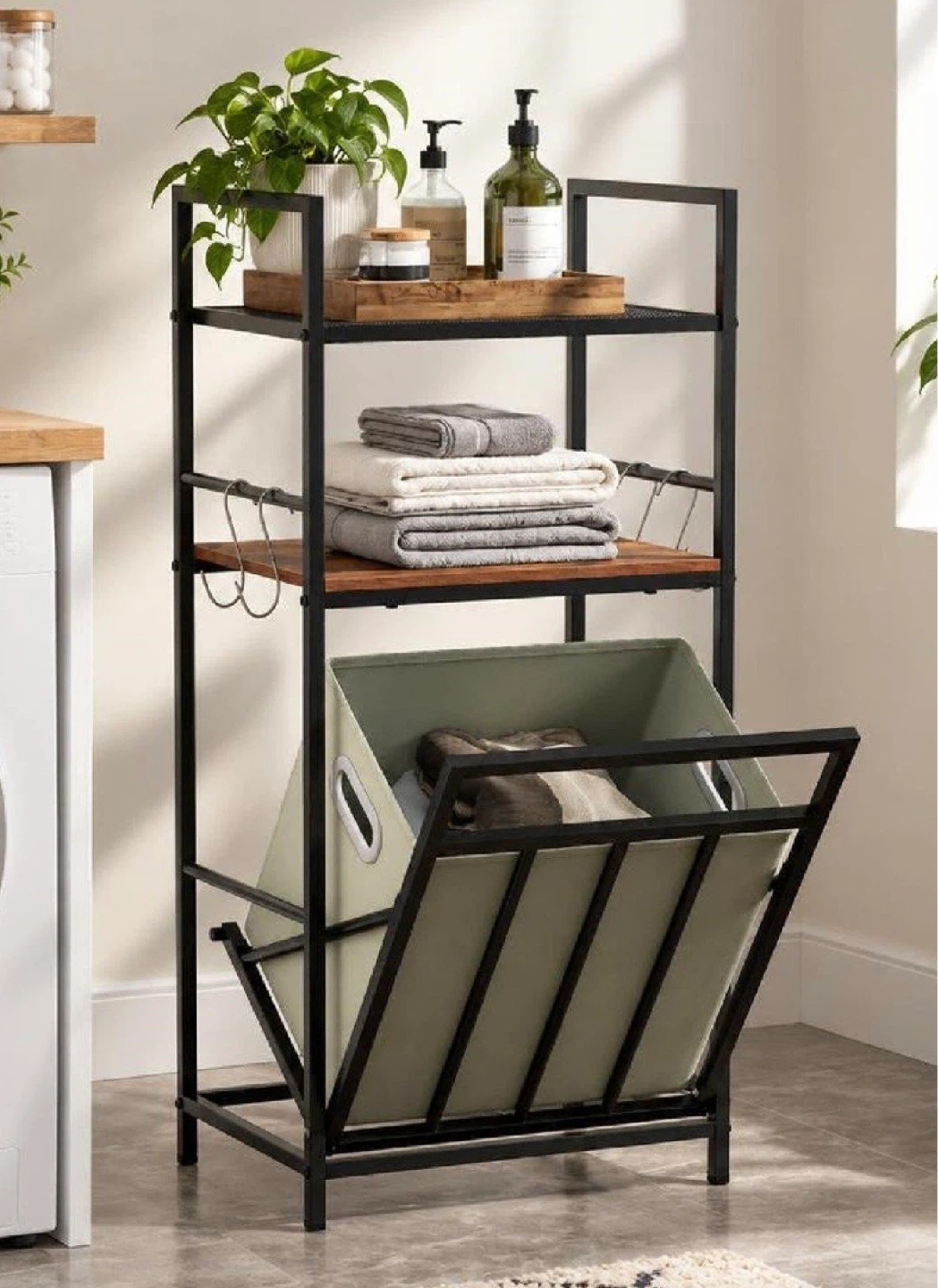 Bathroom Laundry Storage Shelf Unit