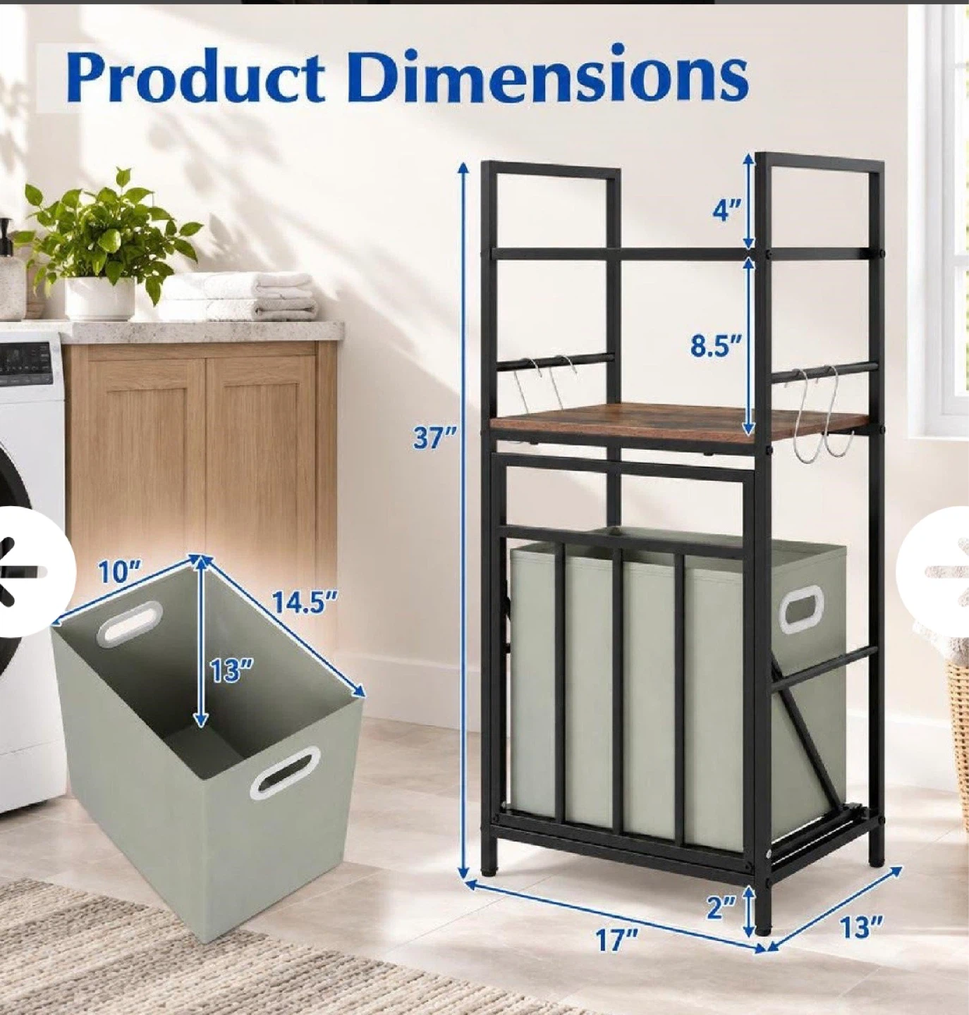 Bathroom Laundry Storage Shelf Unit - photo 2